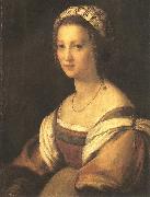 Andrea del Sarto Portrait of the Artist's Wife oil on canvas